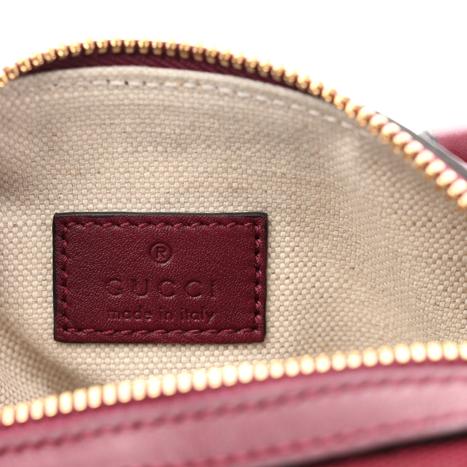 Gucci GG Supreme Monogram Textured Dollar Calfskin Web Super Mini Ophidia Top Handle Bowler Bag Rosso Ancora