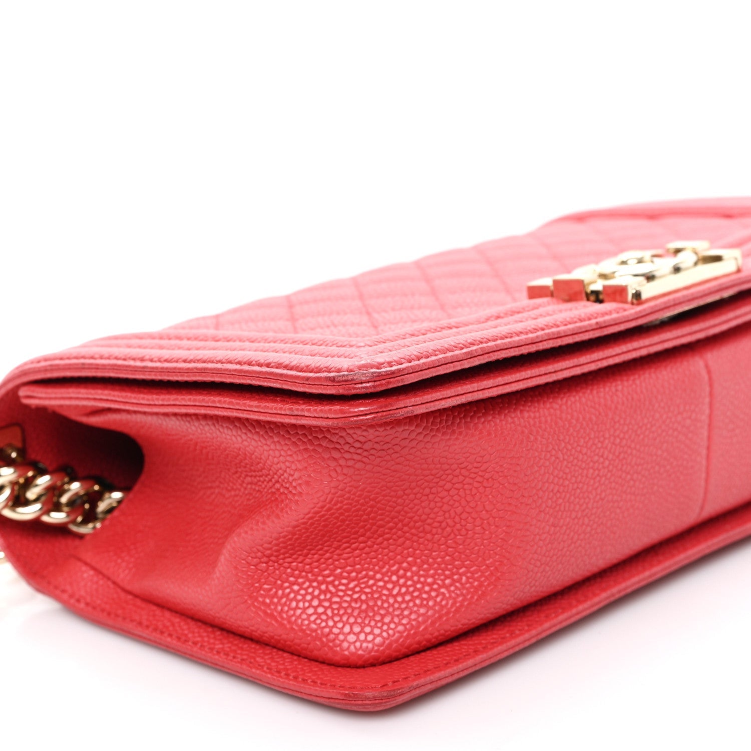 Chanel Caviar Quilted Medium Boy Flap Red