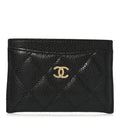 Caviar Quilted Card Holder Black