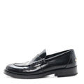 Chanel Shiny Calfskin Logo Loafers 38.5 Black