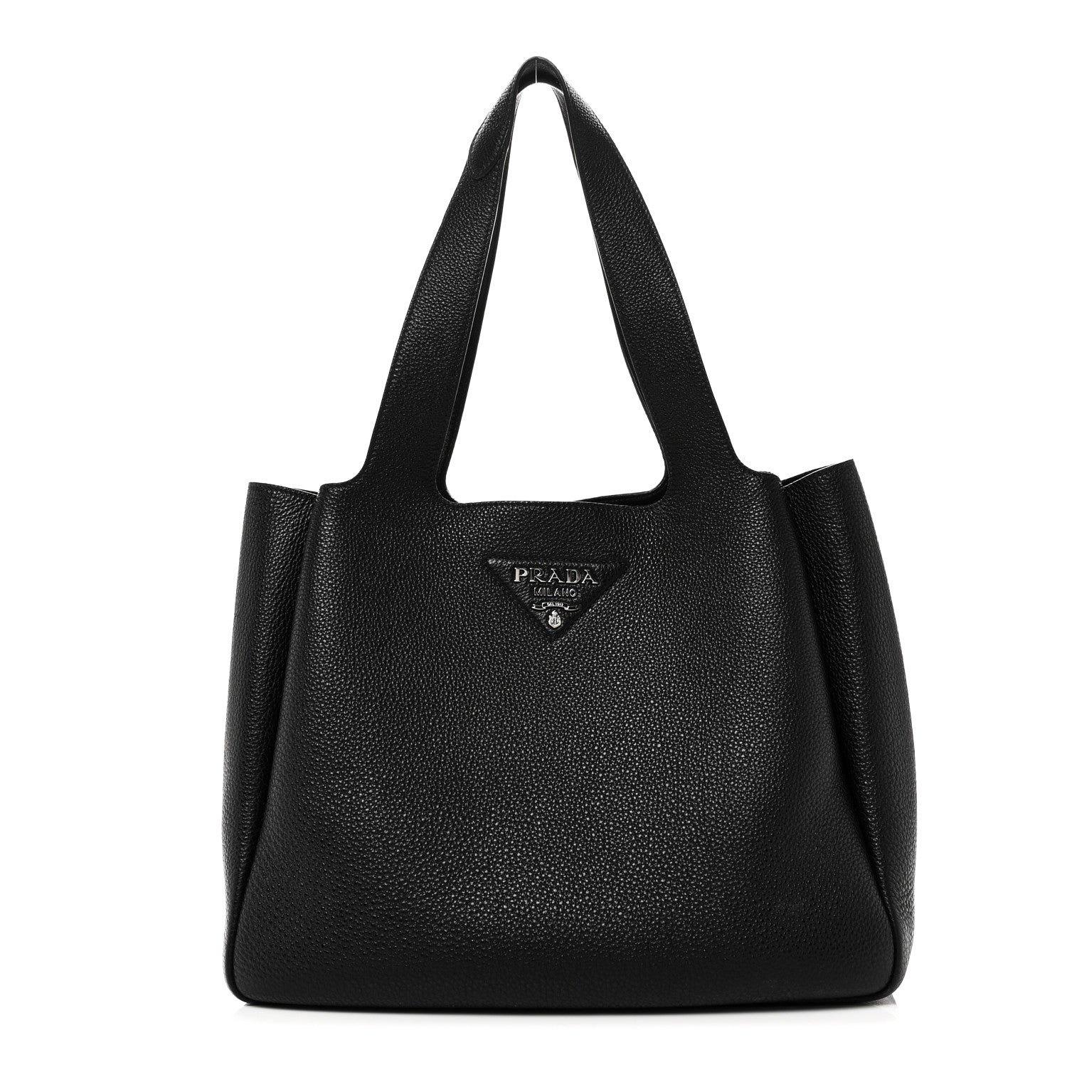 Prada Vitello Daino Soft Large Dynamique Tote Black