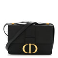 Christian Dior Grained Calfskin 30 Montaigne Flap Bag Black