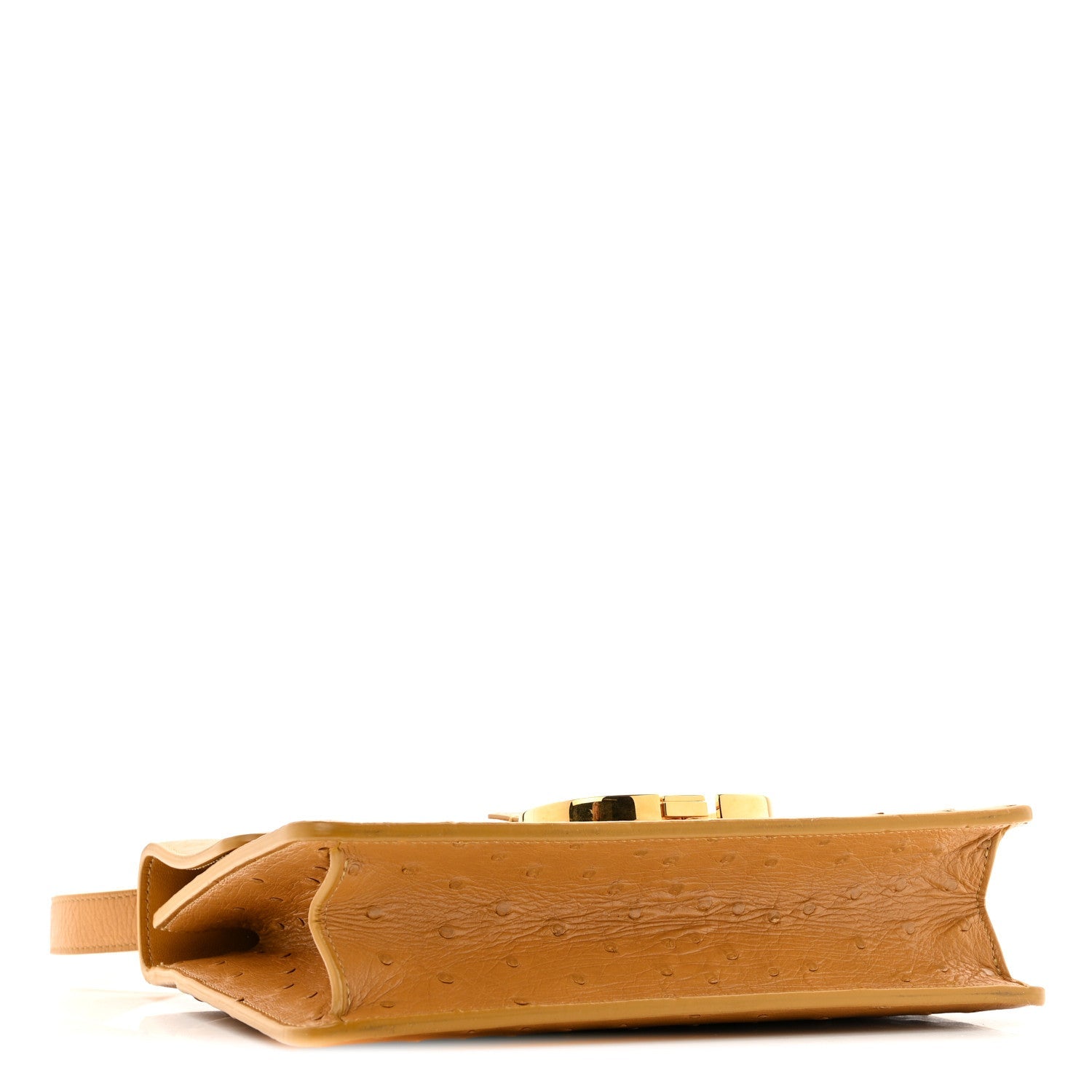 Christian Dior Ostrich 30 Montaigne Flap Bag Brown