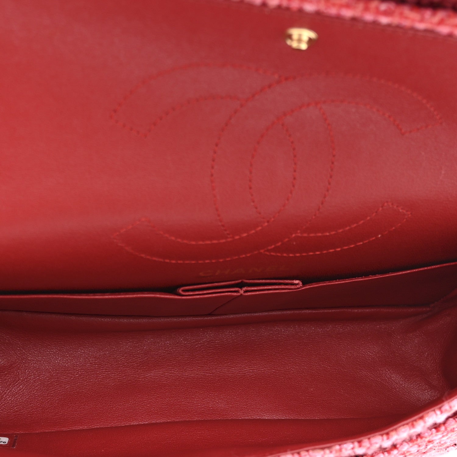Chanel Tweed Quilted 2.55 Reissue 225 Flap  Red Pink Multicolor