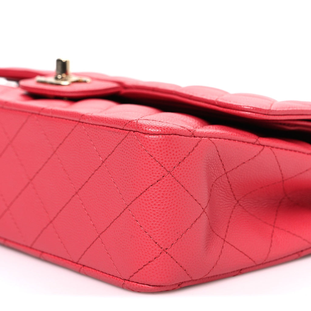 Chanel Caviar Quilted Medium Double Flap Pink