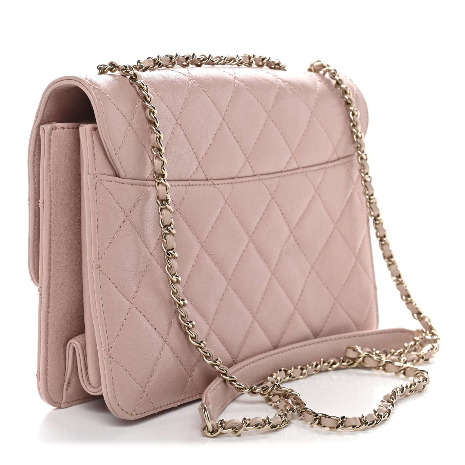 Chanel Sheepskin Quilted Beauty Lock Flap Pink