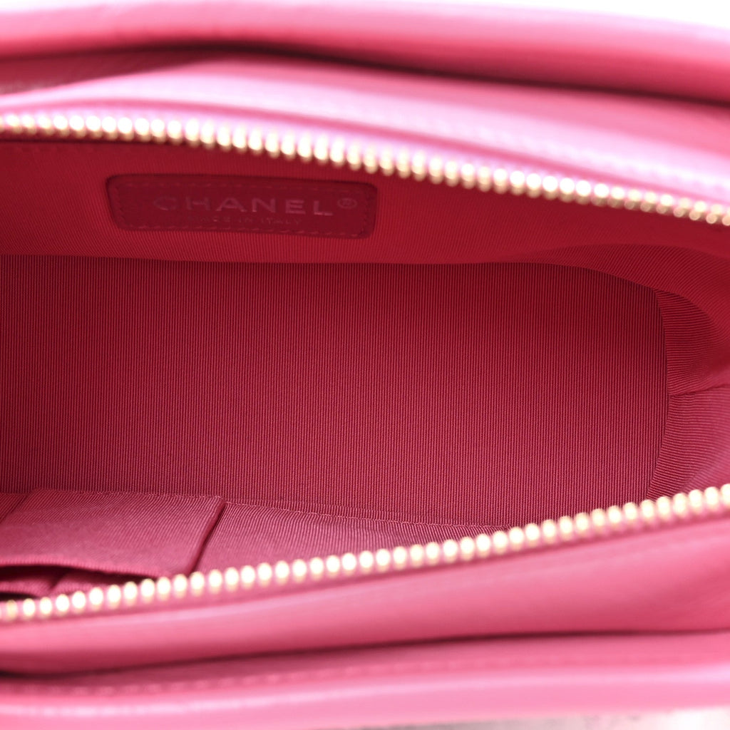 Chanel Tweed Calfskin Small Gabrielle Hobo Pink