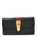 Gucci Calfskin Sylvie Continental Wallet Black