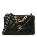 Chanel Lambskin Quilted Large Chanel 19 Flap Black