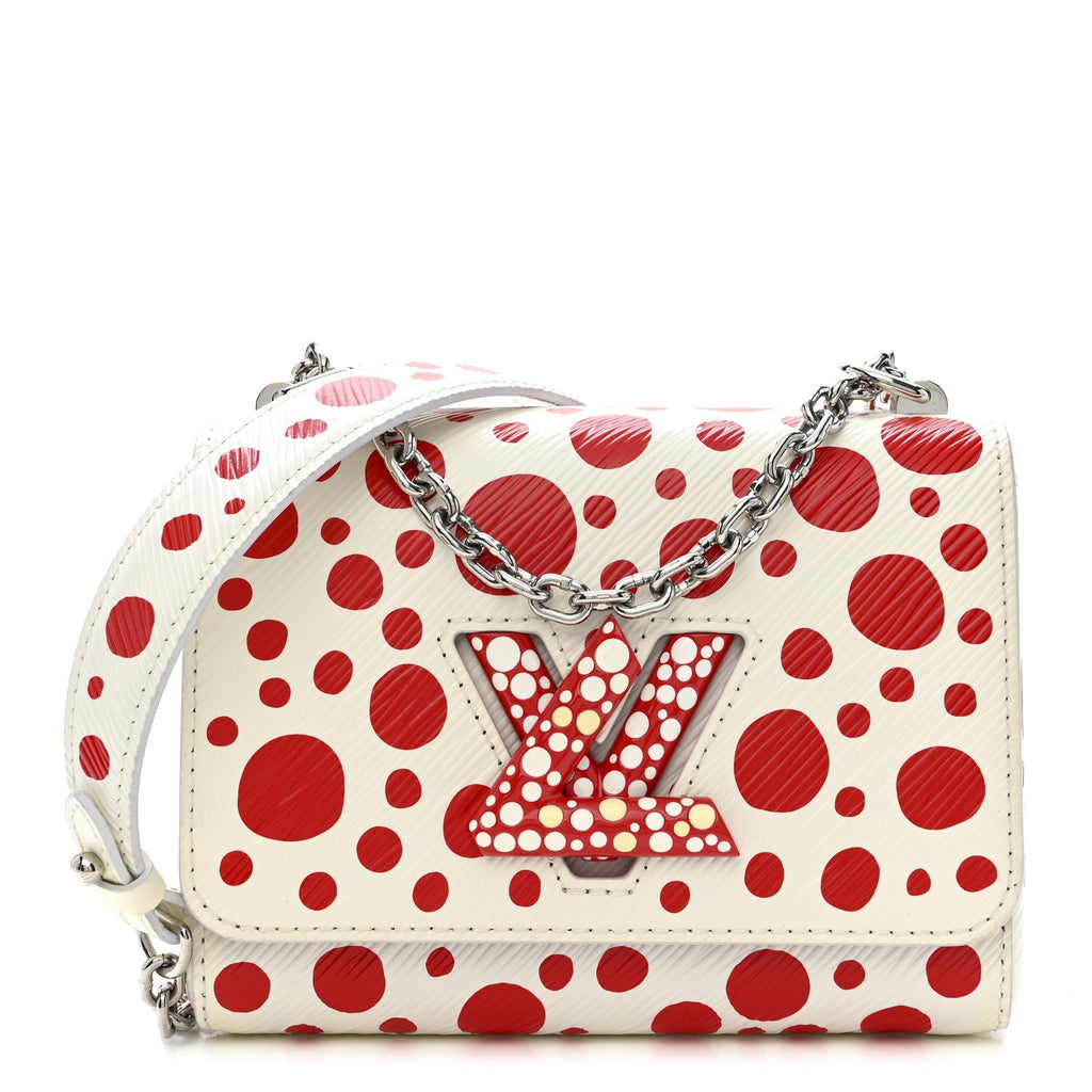 Louis Vuitton LV X YK Epi Infinity Dots Twist Shoulder Bag PM White Red