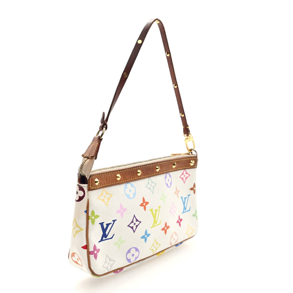 Louis Vuitton Monogram Multicolor Pochette Accessories White