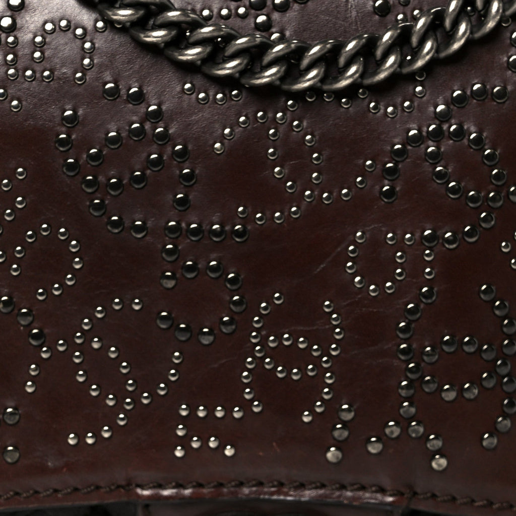 Chanel Calfskin Lambskin Studded Paris Dallas Texan Flap Brown Black