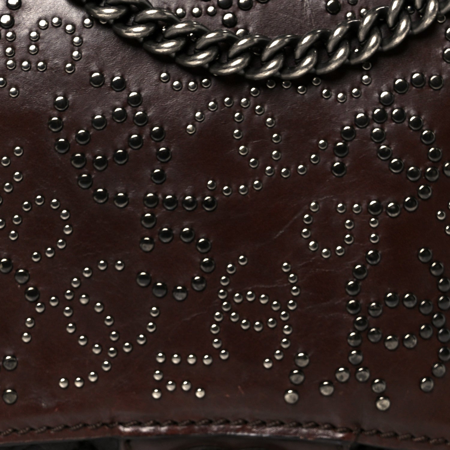 Chanel Calfskin Lambskin Studded Paris Dallas Texan Flap Brown Black