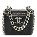 Chanel Caviar Quilted Mini Vanity Case With Chain Black