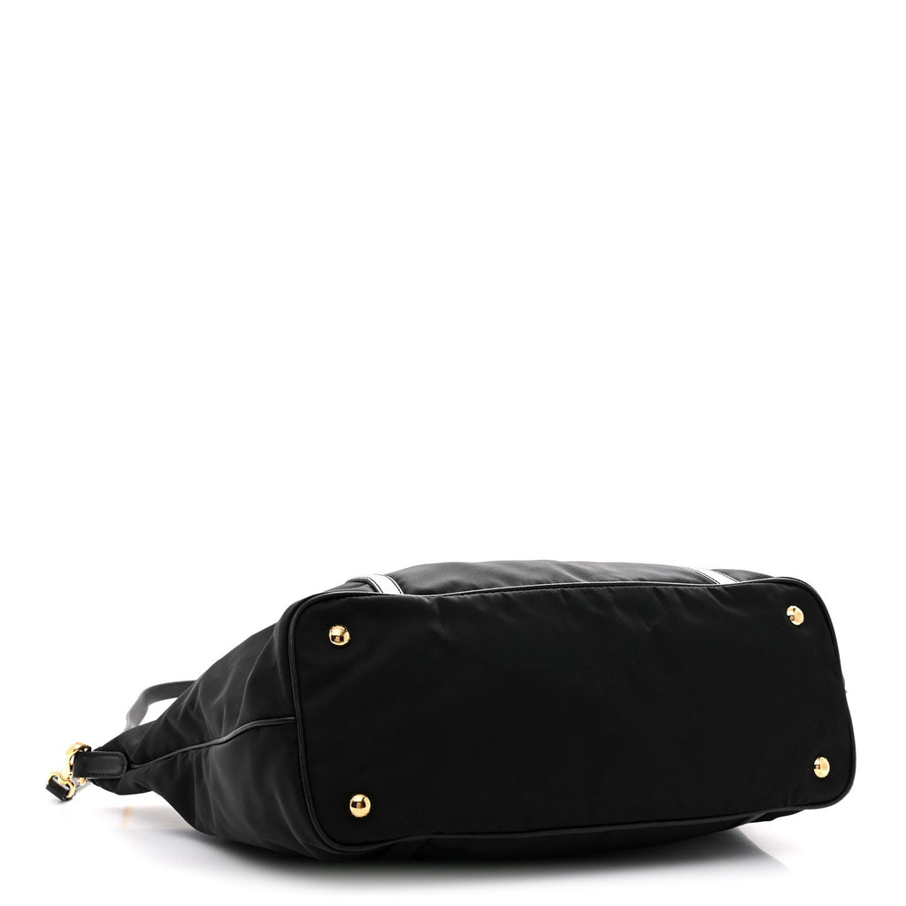 Prada Saffiano Tessuto Nylon Shopping Tote Black