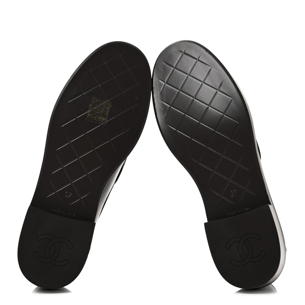 Lambskin Quilted CC Turnlock Loafers 37 Dark Brown