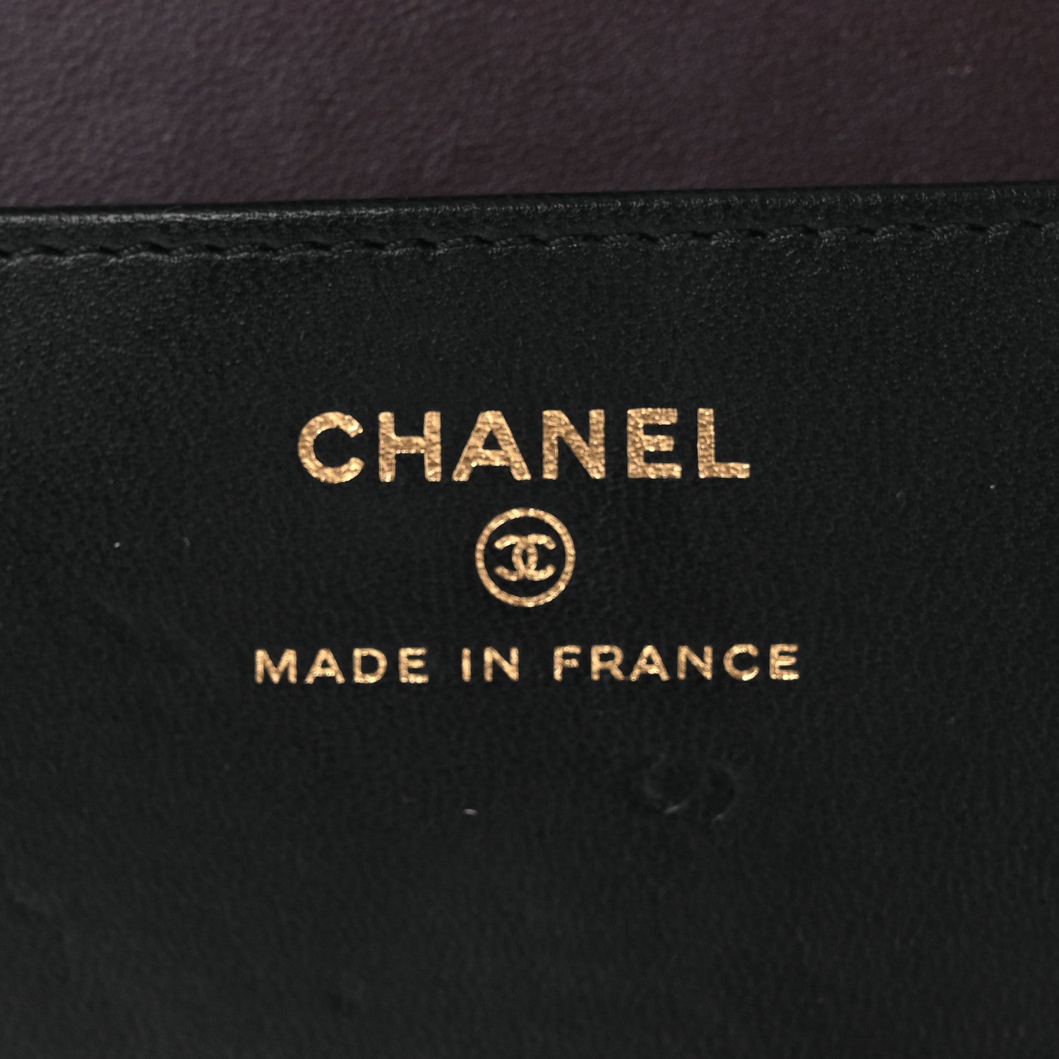 Chanel Lambskin Quilted Compact Vanity Case Purse With Chain Black