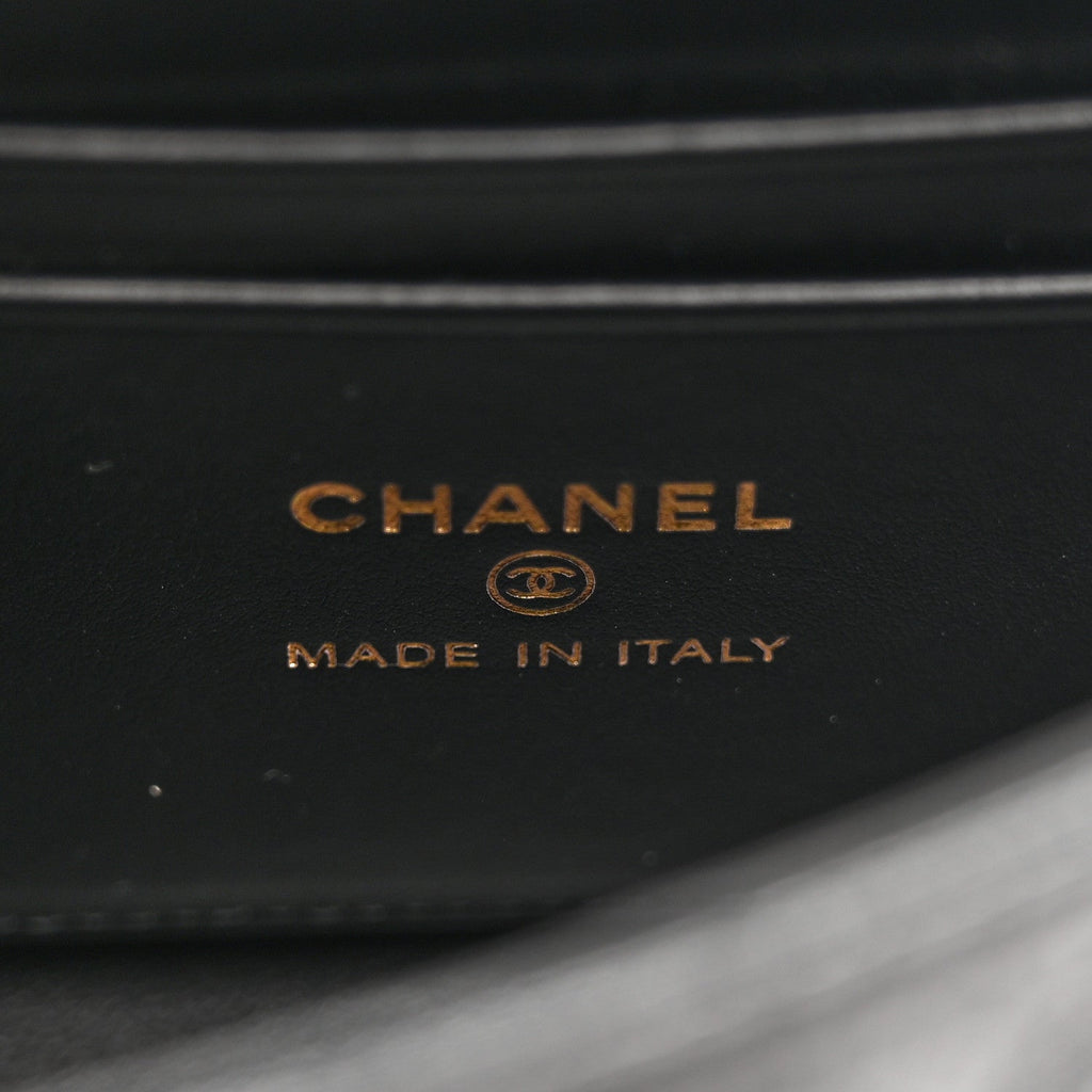 Chanel Caviar Quilted Coco Handle Clutch With Chain Black