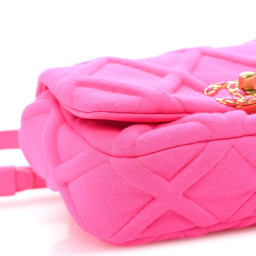 Chanel Jersey Quilted Chanel 19 Waist Bag Pink