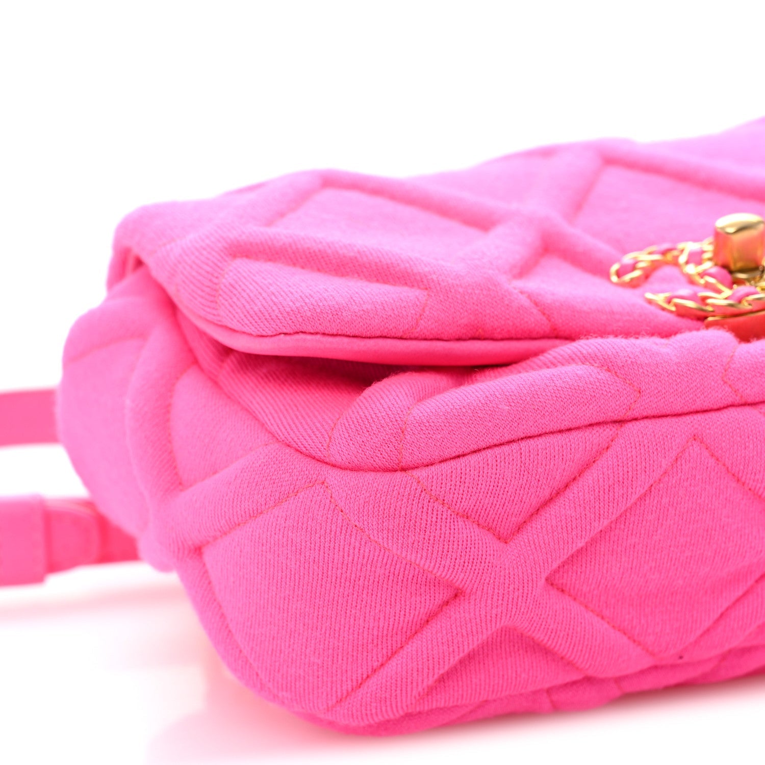 Chanel Jersey Quilted Chanel 19 Waist Bag Pink