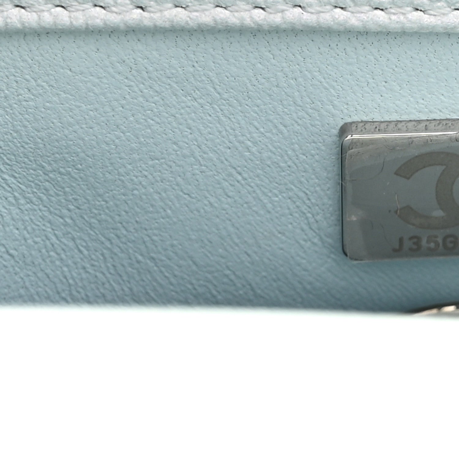 Chanel Iridescent Caviar Quilted Extra Mini Coco Handle Flap Light Blue