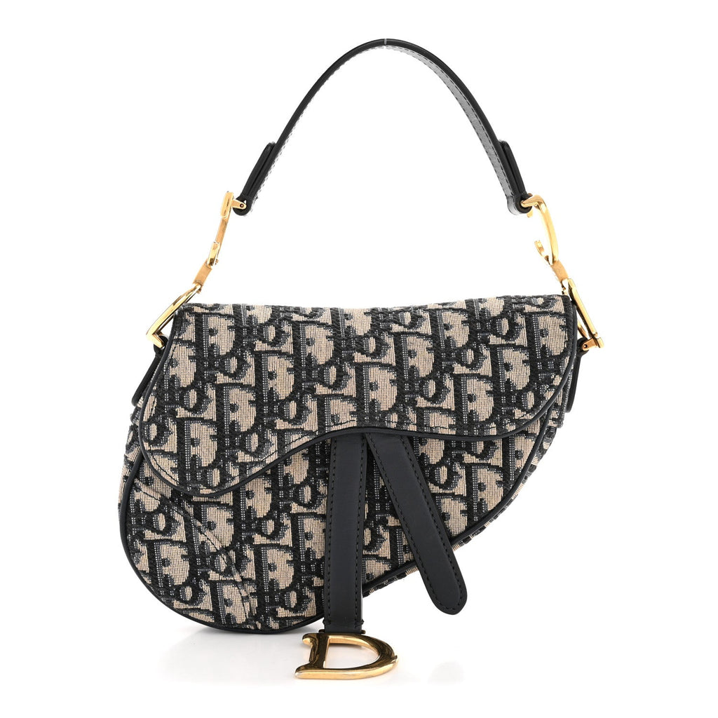 Christian Dior Oblique Mini Saddle Bag Blue