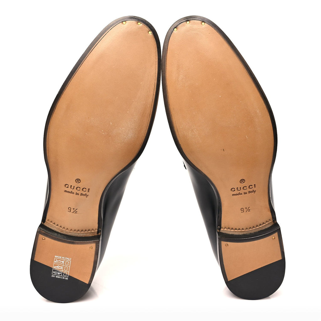 Gucci Betis Glamour Calfskin Mens Jordaan Loafers 9.5 Black