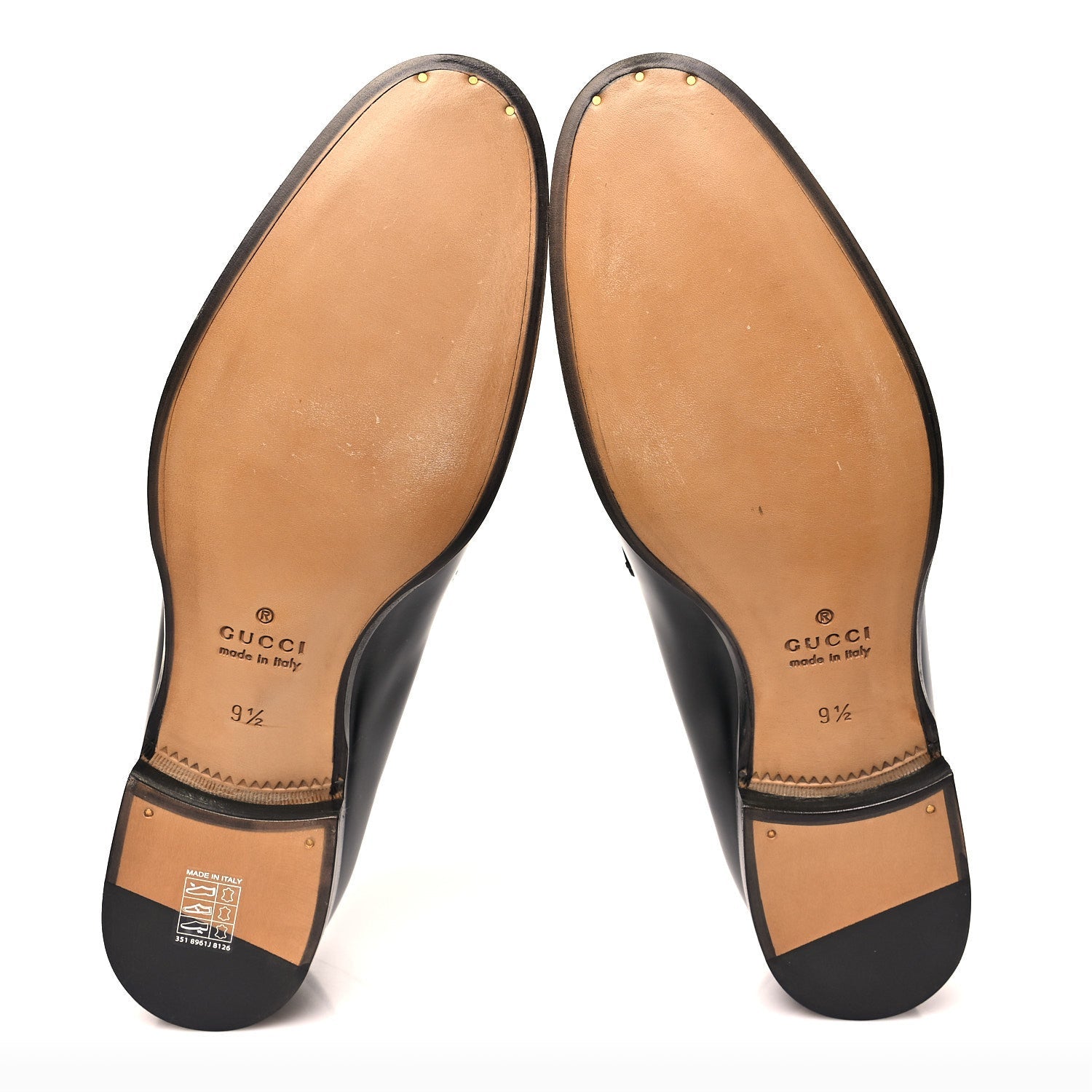 Gucci Betis Glamour Calfskin Mens Jordaan Loafers 9.5 Black