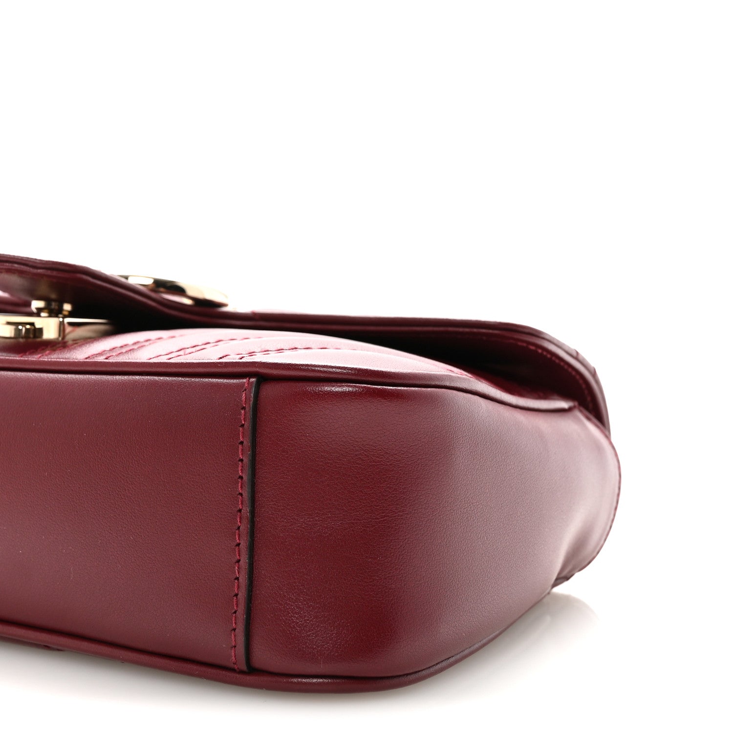 Gucci Calfskin Matelasse Small GG Marmont Shoulder Bag  Rosso Ancora