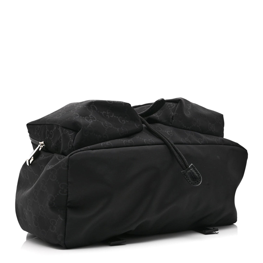 Gucci Nylon Monogram Small Single Buckle Backpack Black