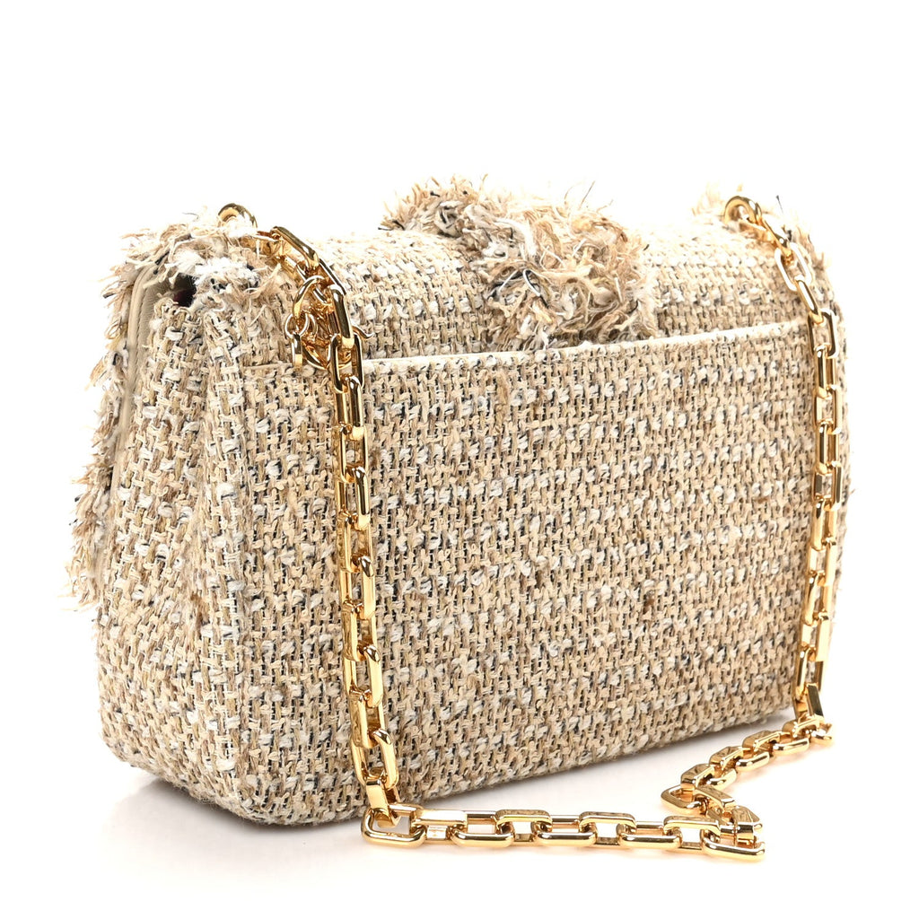 Christian Dior Tweed Medium Miss Dior Flap Beige