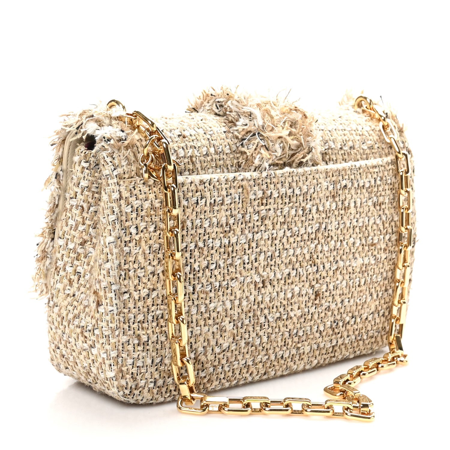 Christian Dior Tweed Medium Miss Dior Flap Beige