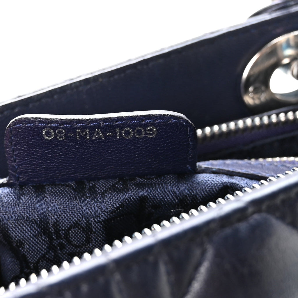 Christian Dior Lambskin Cannage Large Lady Dior Royal Blue