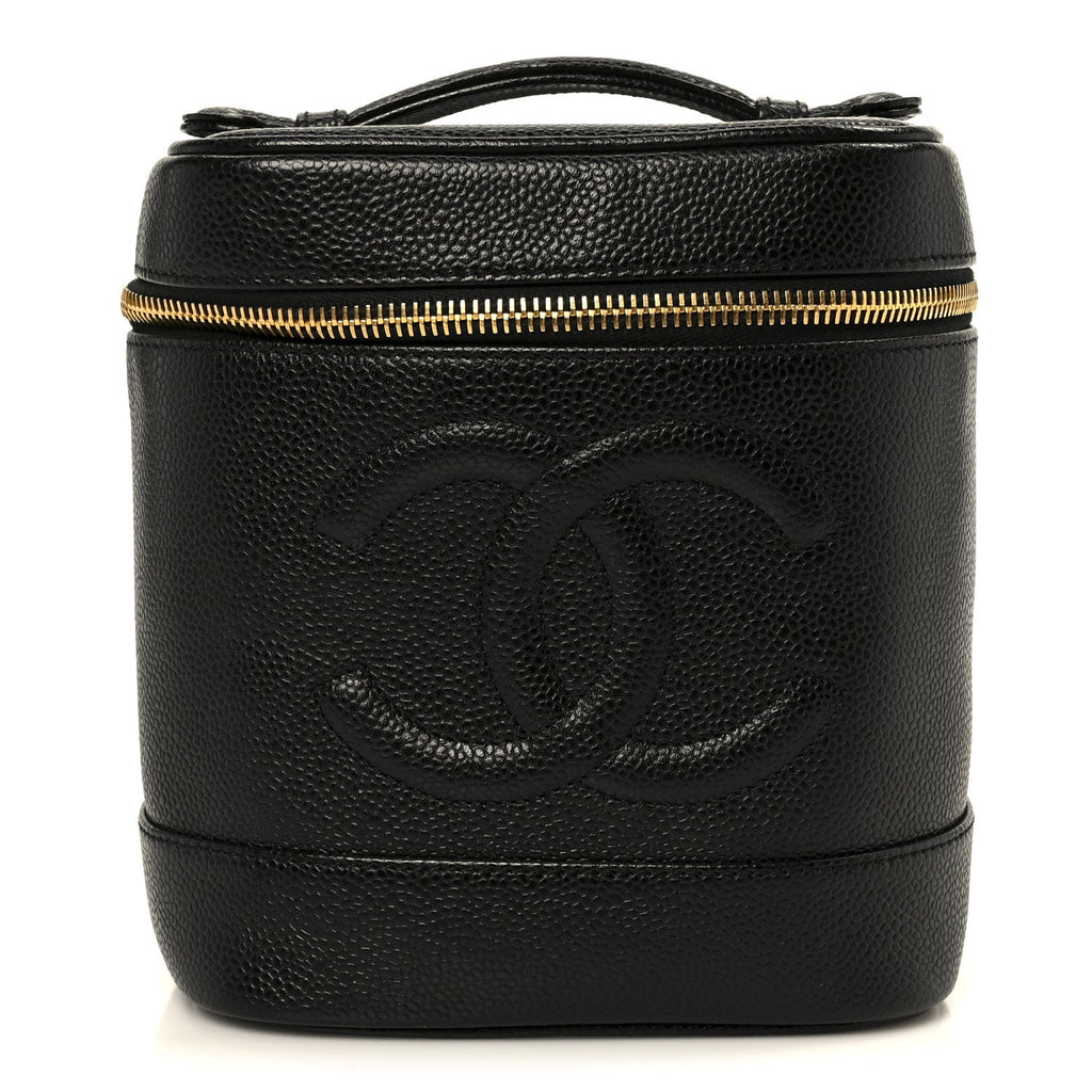 Chanel Caviar Vanity Cosmetic Case Black