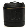 Chanel Caviar Vanity Cosmetic Case Black