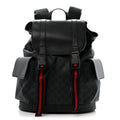 Gucci Soft GG Supreme Monogram Calfskin Web Double Buckle Backpack Black