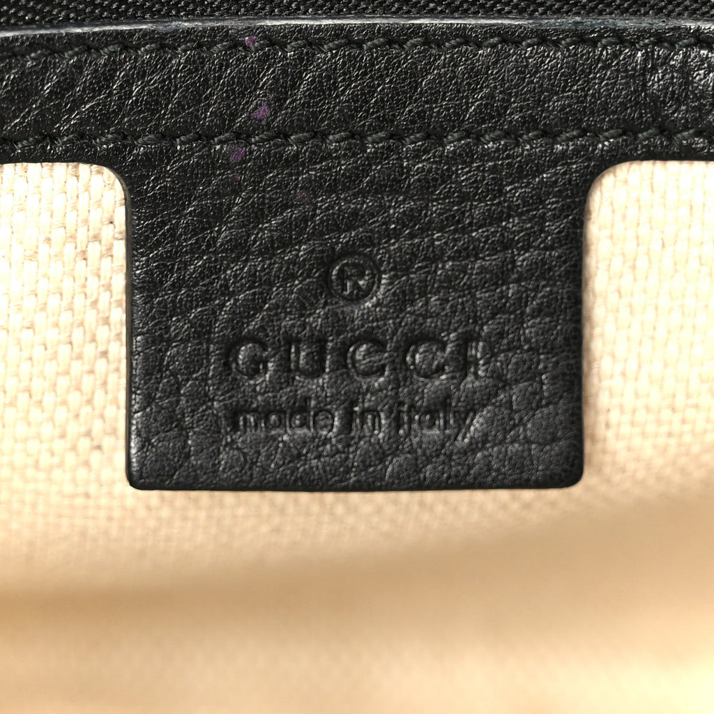 Gucci Pebbled Calfskin Medium Soho Flap Crossbody Black