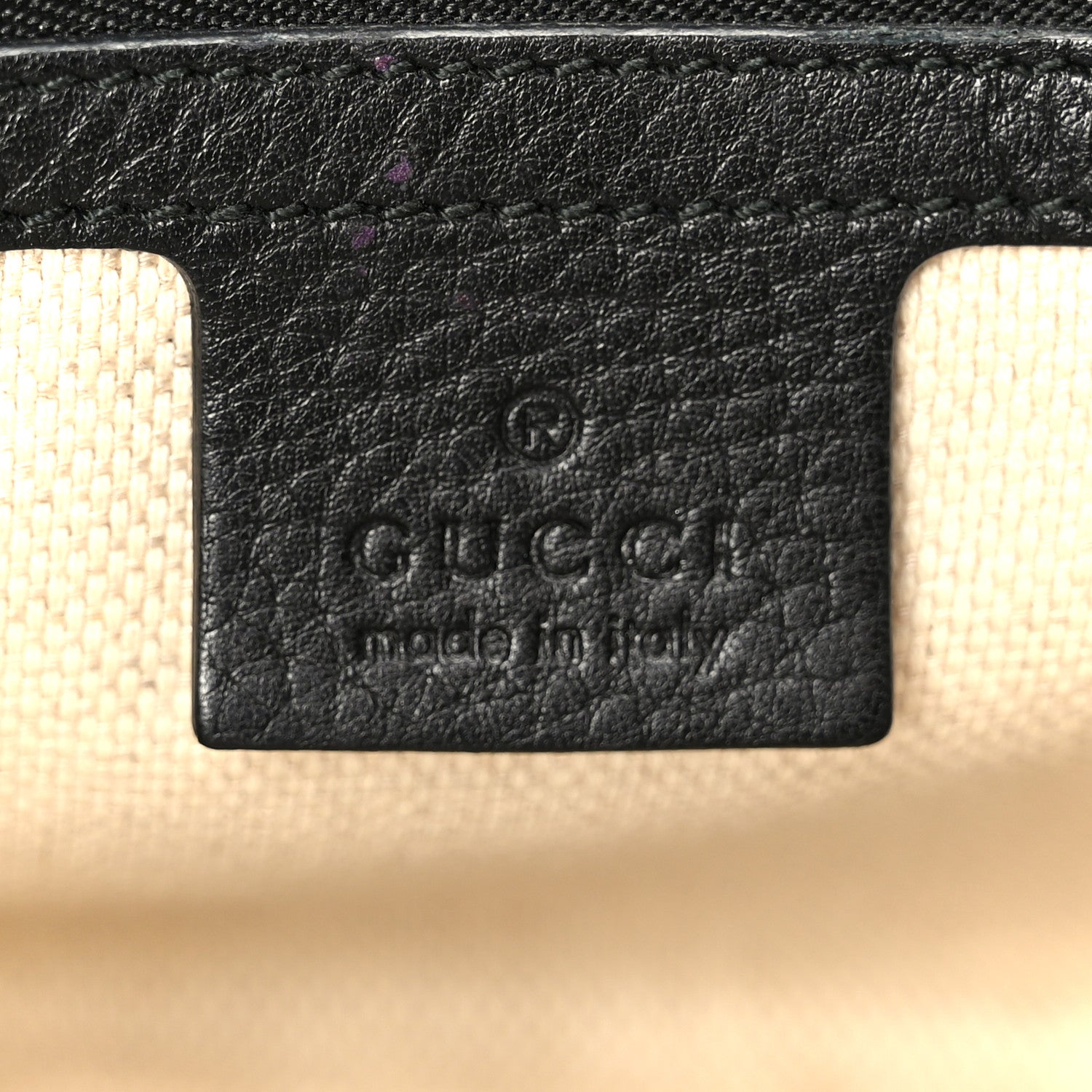 Gucci Pebbled Calfskin Medium Soho Flap Crossbody Black