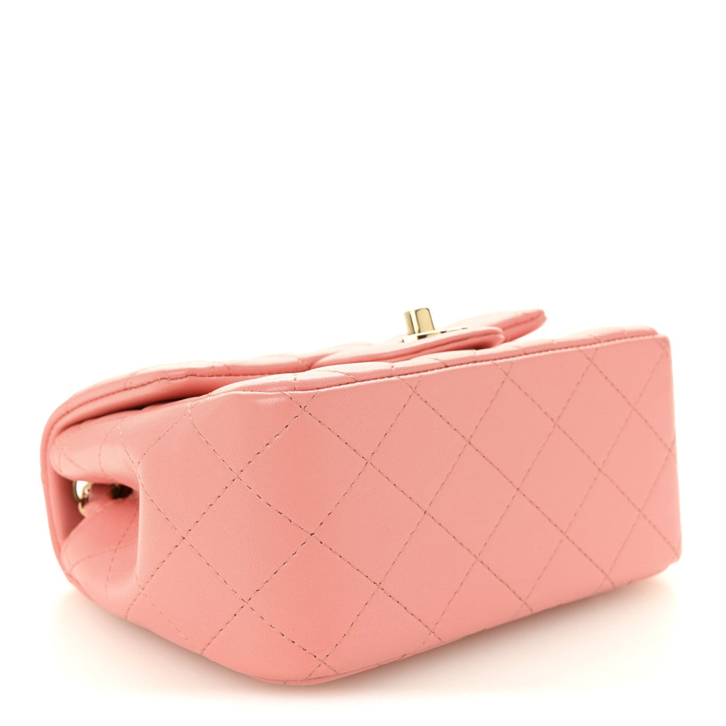 Chanel Lambskin Quilted Mini Square Flap Pink