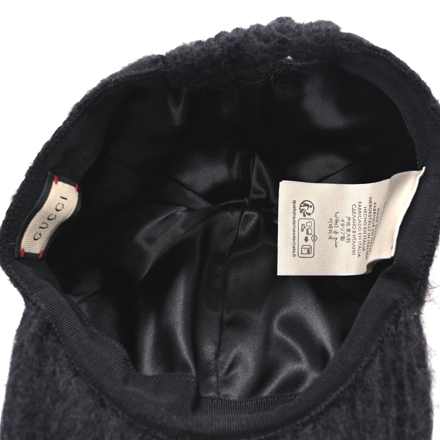 Gucci Mohair GG Lauren Baseball Hat L Black