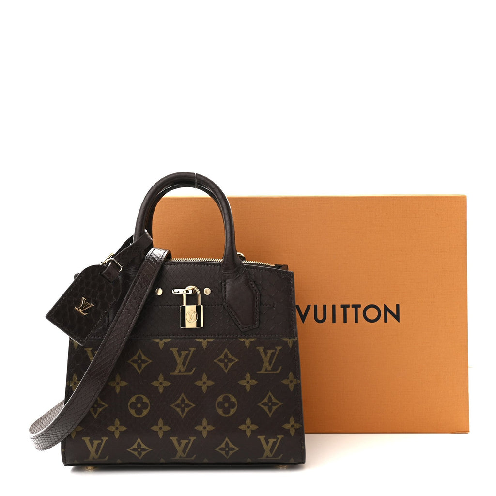 Louis Vuitton Snakeskin Monogram City Steamer Mini Brown