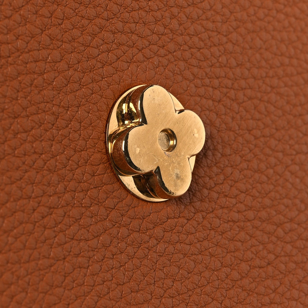 Louis Vuitton Grained Calfskin LV Pont 9 Soft MM Golden Siena