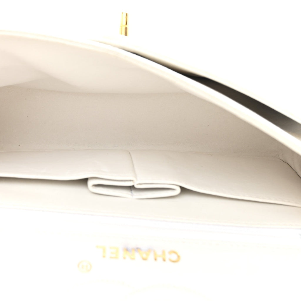 Chanel Lizard Small Double Flap White