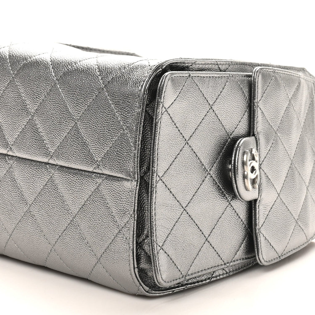 Chanel Metallic Caviar Quilted Small Chanel 25 Handbag Anthracite