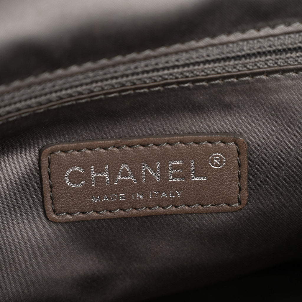 Chanel Crinkled Calfskin Grand Timeless Shopping Tote GTT Dark Blue