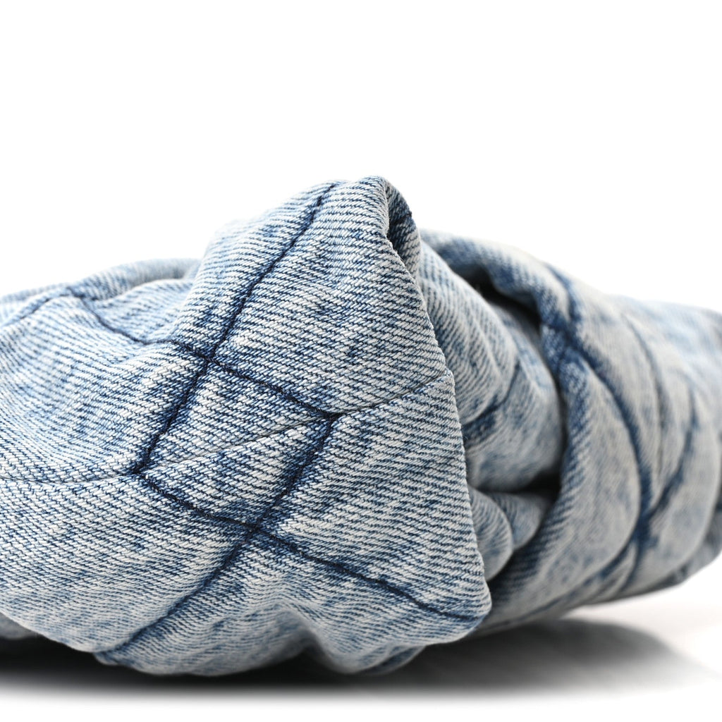 Chanel Washed Denim Quilted Mini Bow Bag Blue