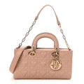 Christian Dior Lambskin Cannage Heart Medium Lady D-Joy Rose Des Vents