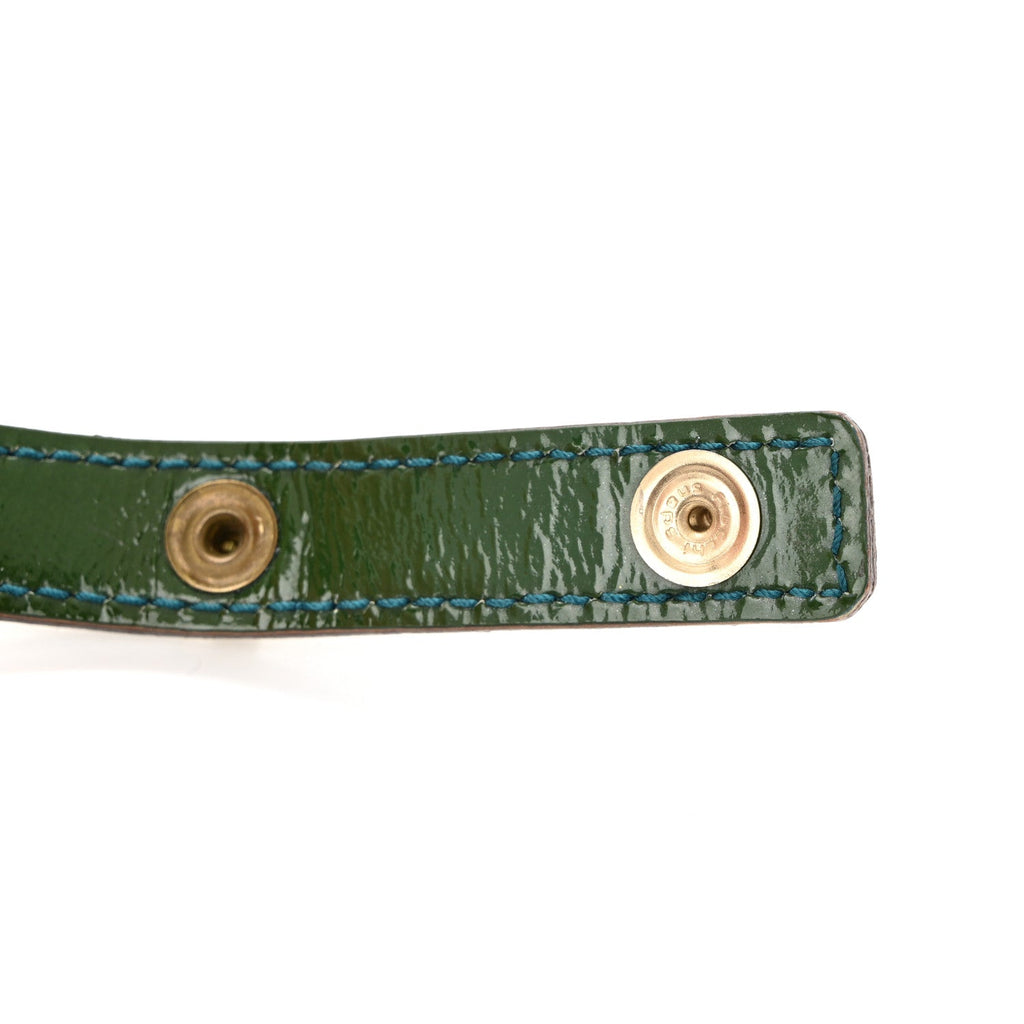 Gucci Monogram Patent Medium Abbey Shoulder Bag Blue