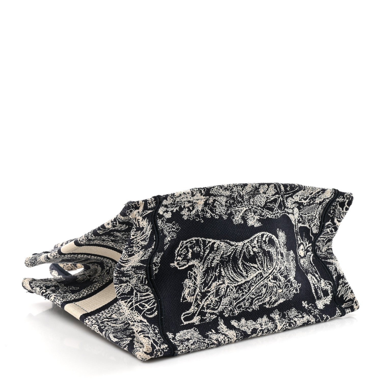 Christian Dior Calfskin Dioriviera Toile De Jouy Small Book Tote With Strap Blue Multicolor