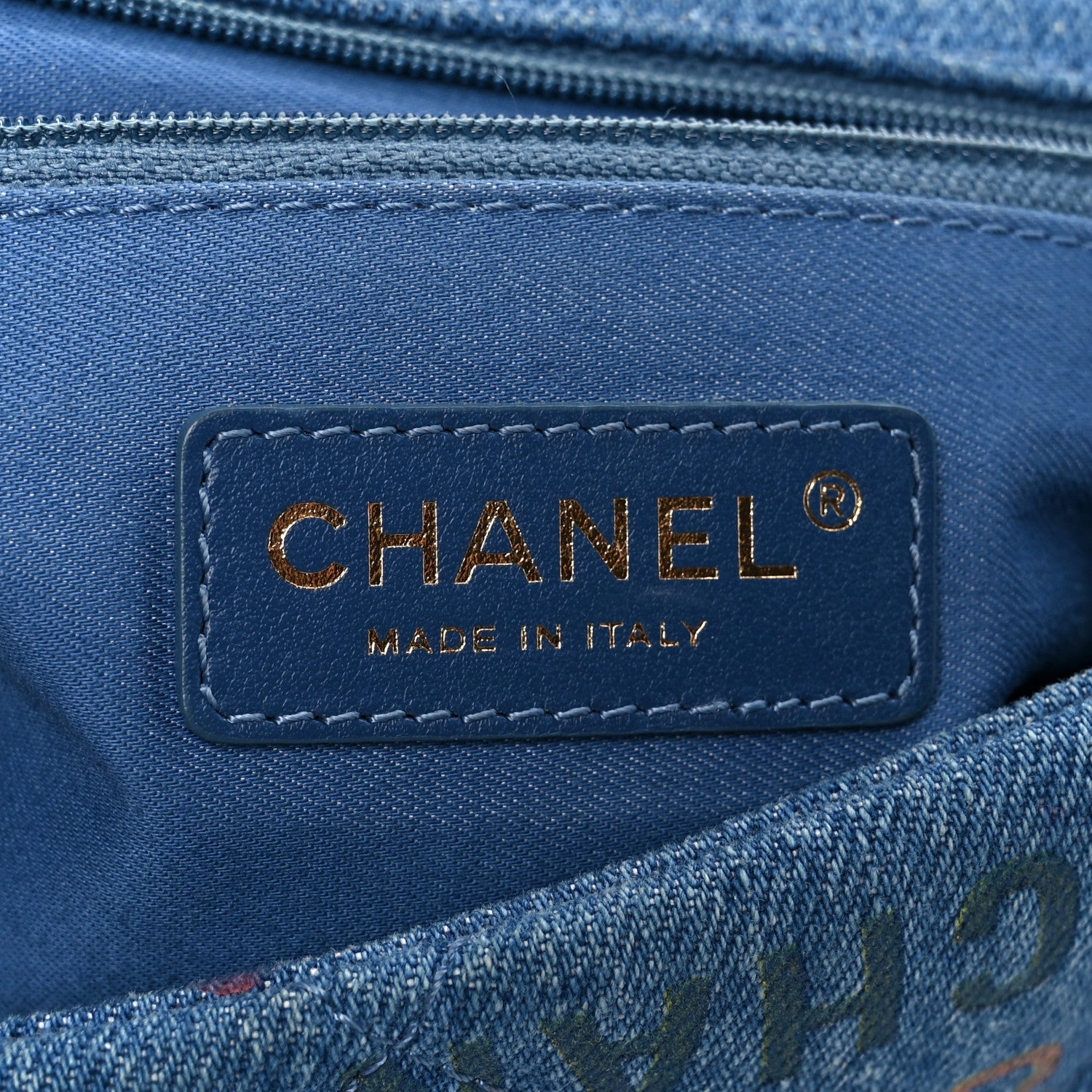 Chanel Denim Quilted Denim Large Mood Flap Blue Multicolor
